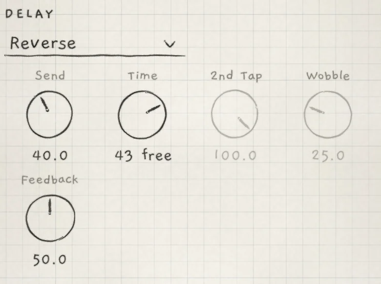 Reverse: 2nd Tap and Wobble greyed.