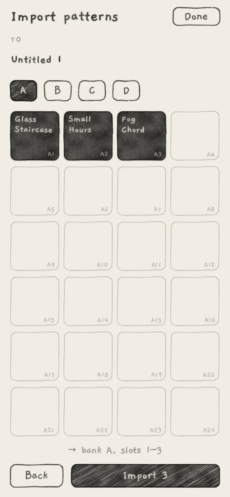 Second step: where the patterns land.