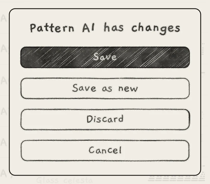The question when leaving an edited pattern.