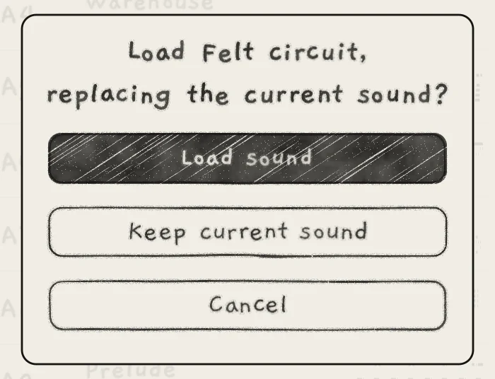 The question for a pattern saved with another sound.