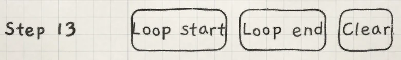 The edit bar with step 13 selected.