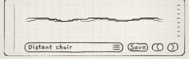 Light pressure: low amplitude in the waveform display.