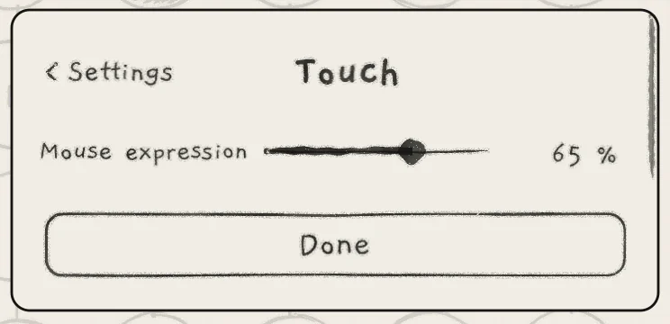 Settings › PLAYING › Touch on a Mac.