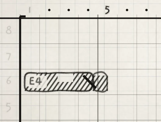 A live-recorded note: pressure as hatching, slice by slice, and a slide into the next note.