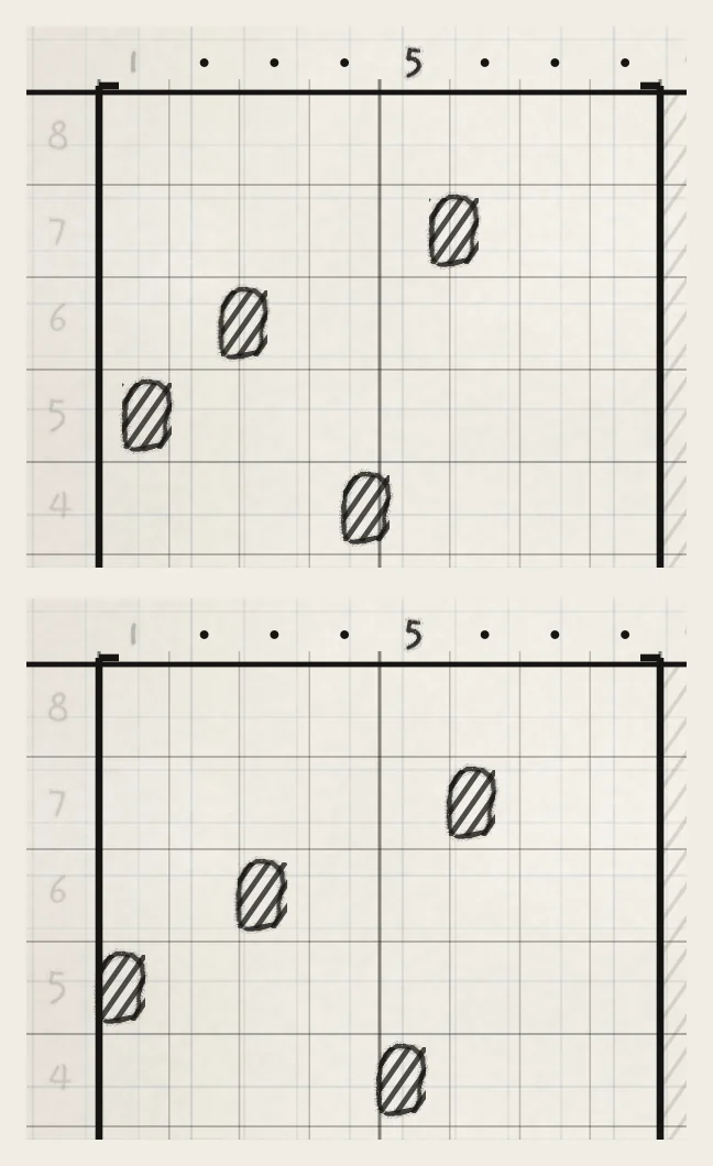 The same live take at Quantize 0% (top) and 100% (bottom).