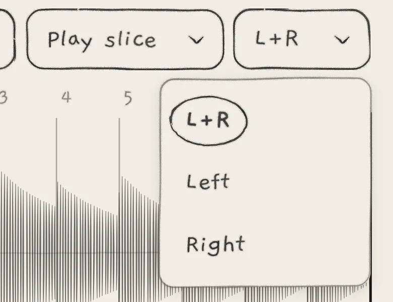 The channel drop-down of a stereo user sample.