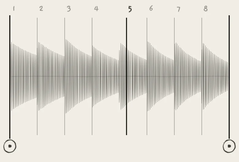 Slice line 5 moved; its number turns bold.